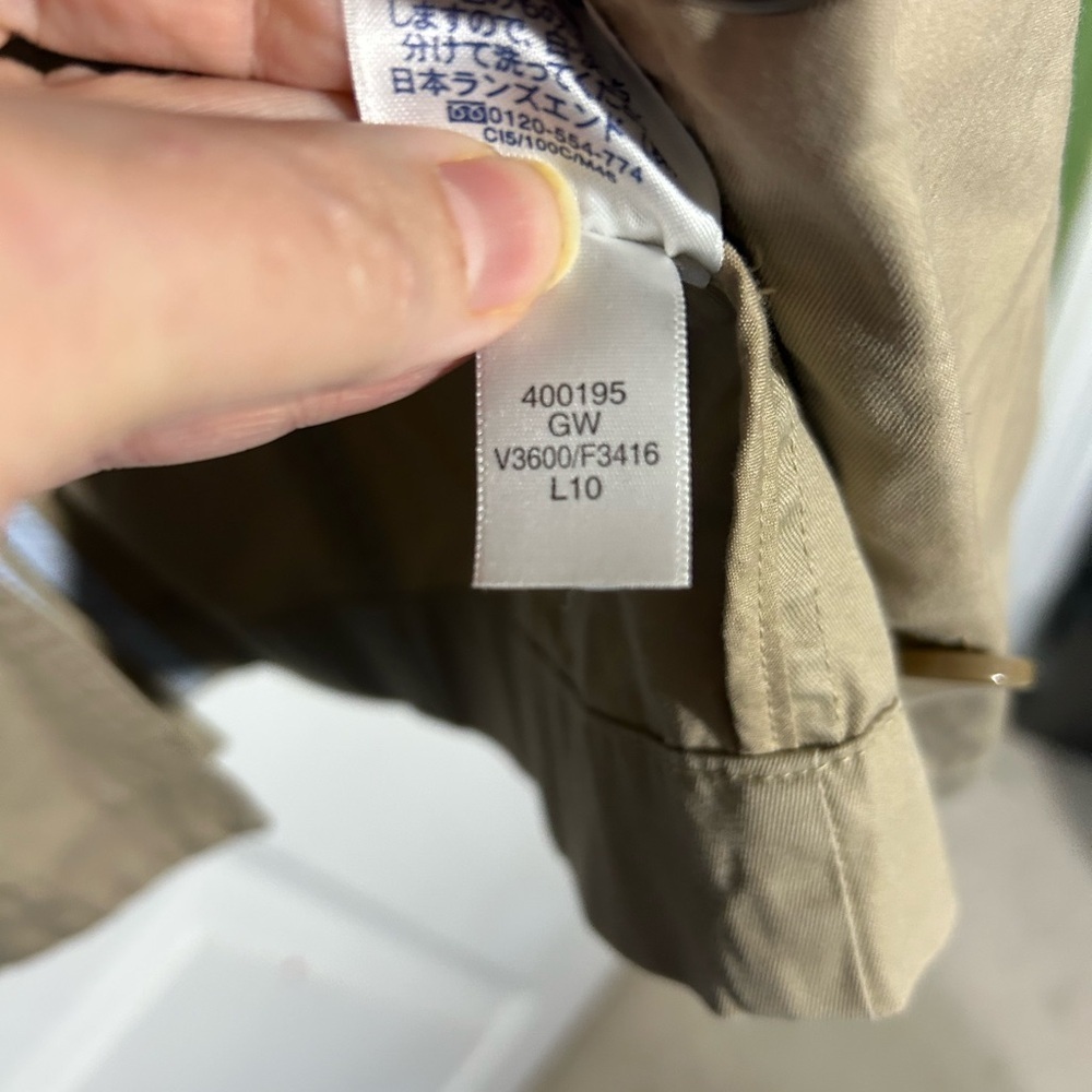 Lands End Utility Jacket Blazer Khaki Tan Size Medium 10-12 100% Cotton Classic - Picture 6 of 12